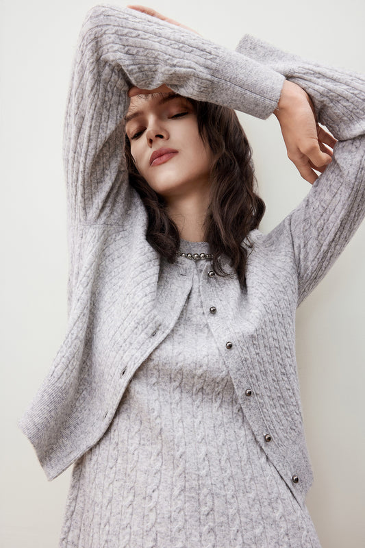 G2000 WOMAN-round-neck-long-sleeve-cardigan-56275311-Grey