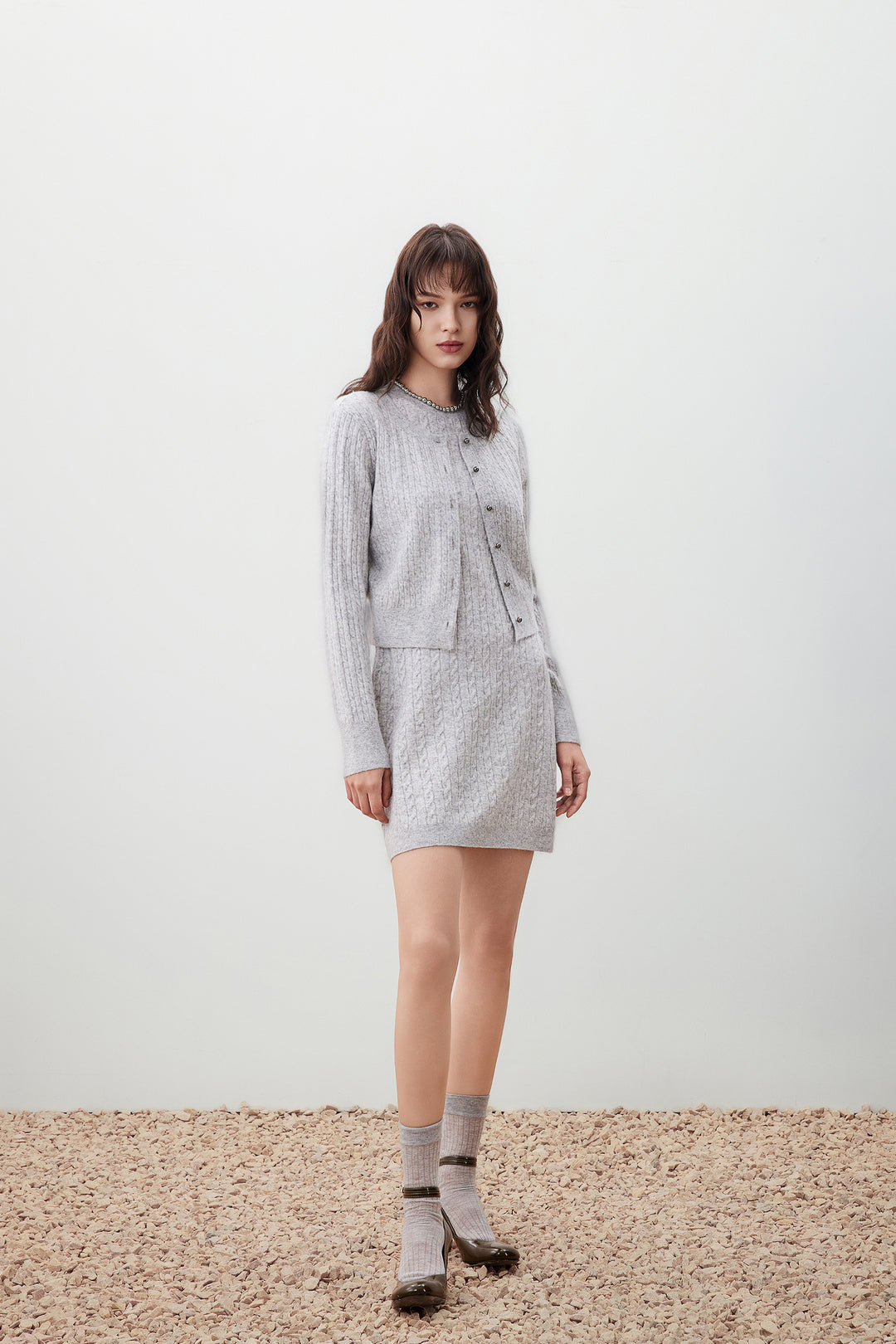 圓領長袖針織外套