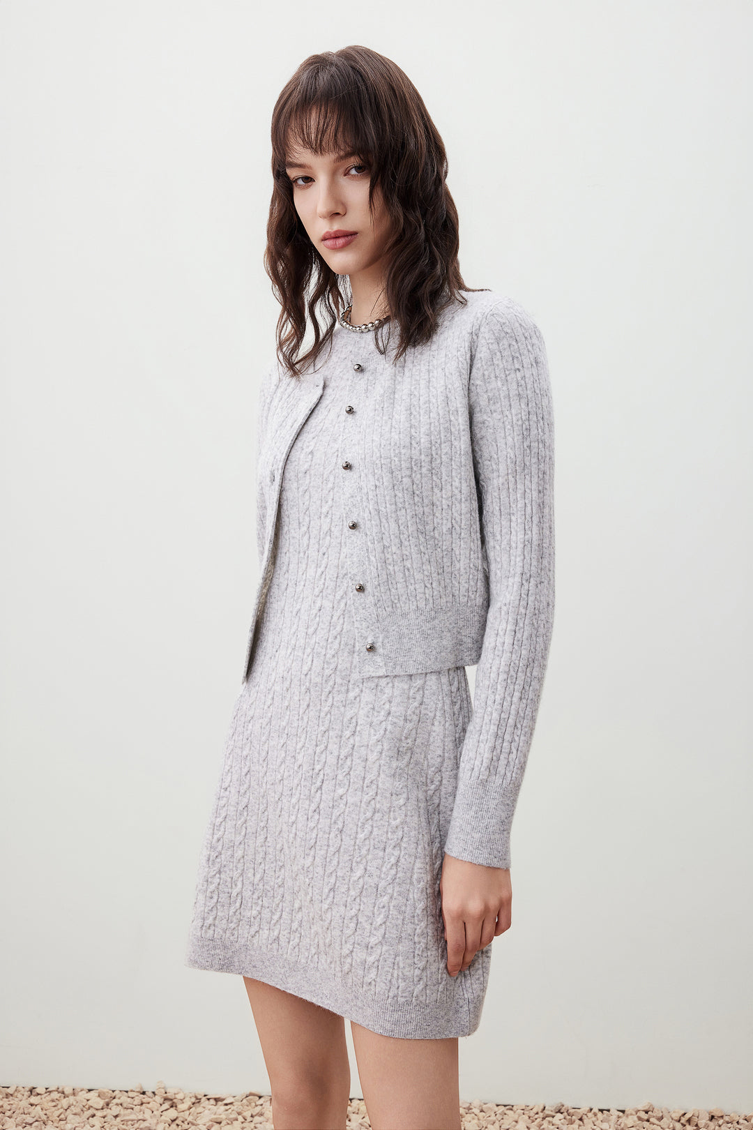 圓領長袖針織外套