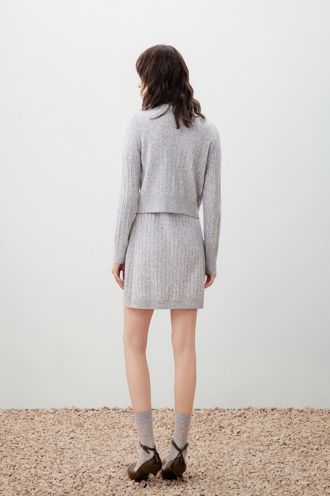 圓領長袖針織外套