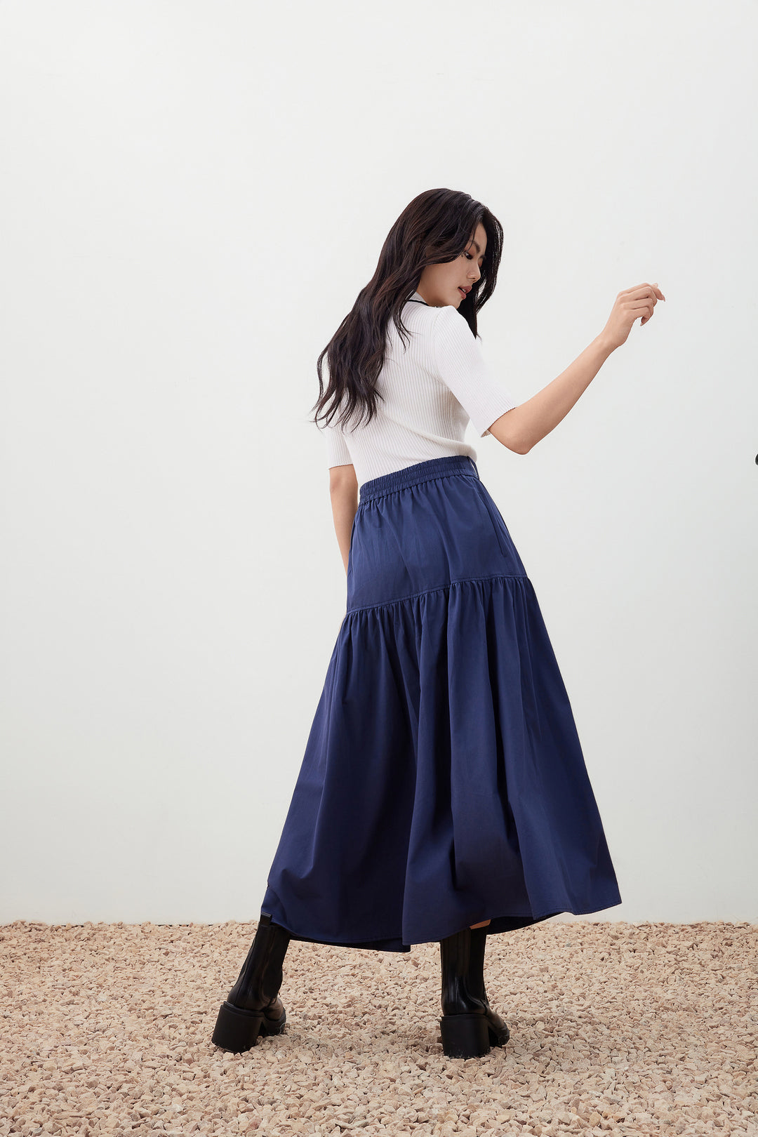 Polo領中袖針織毛衣