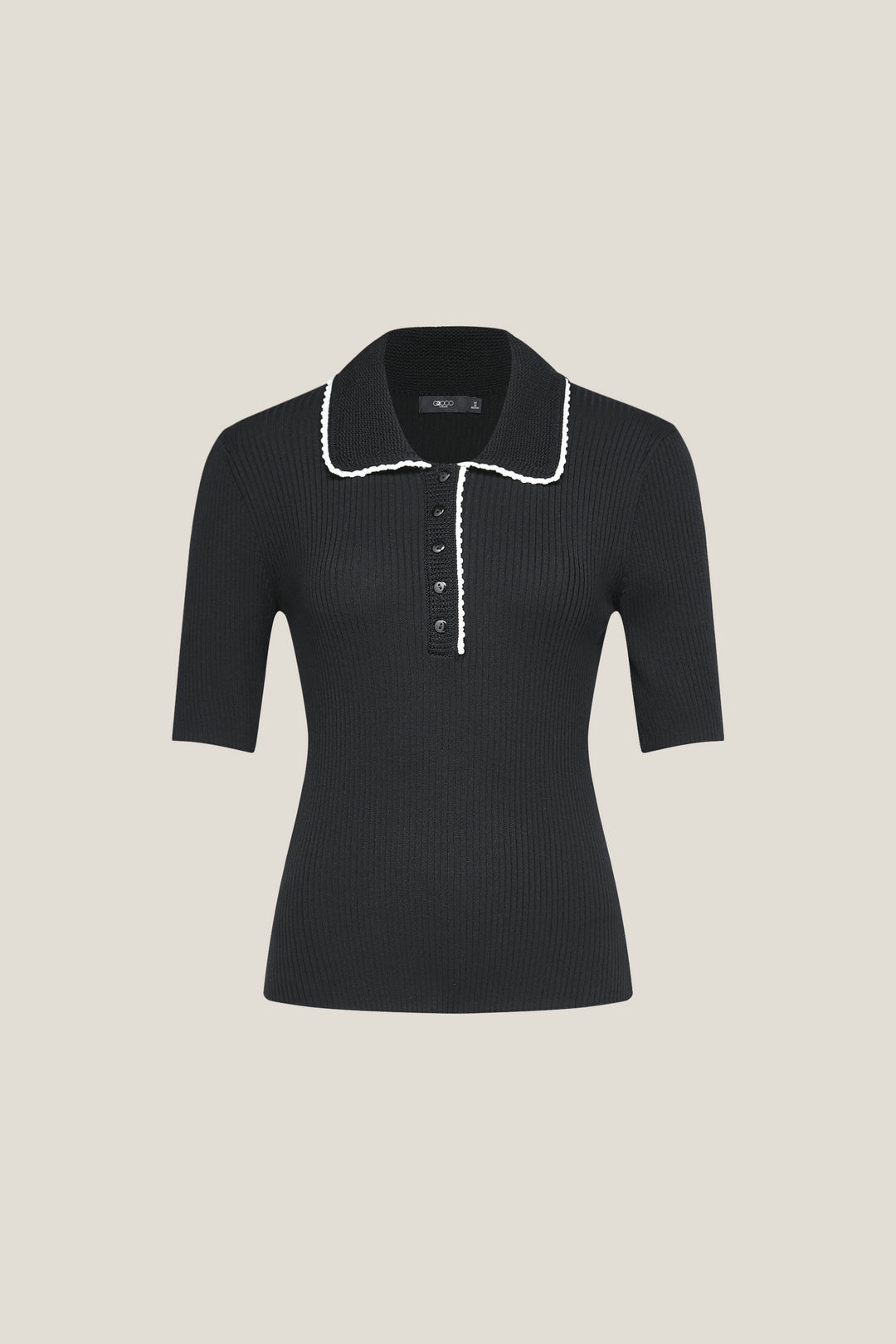 G2000 WOMAN-polo-neck-half-sleeve-knit-sweater-56276081-Black