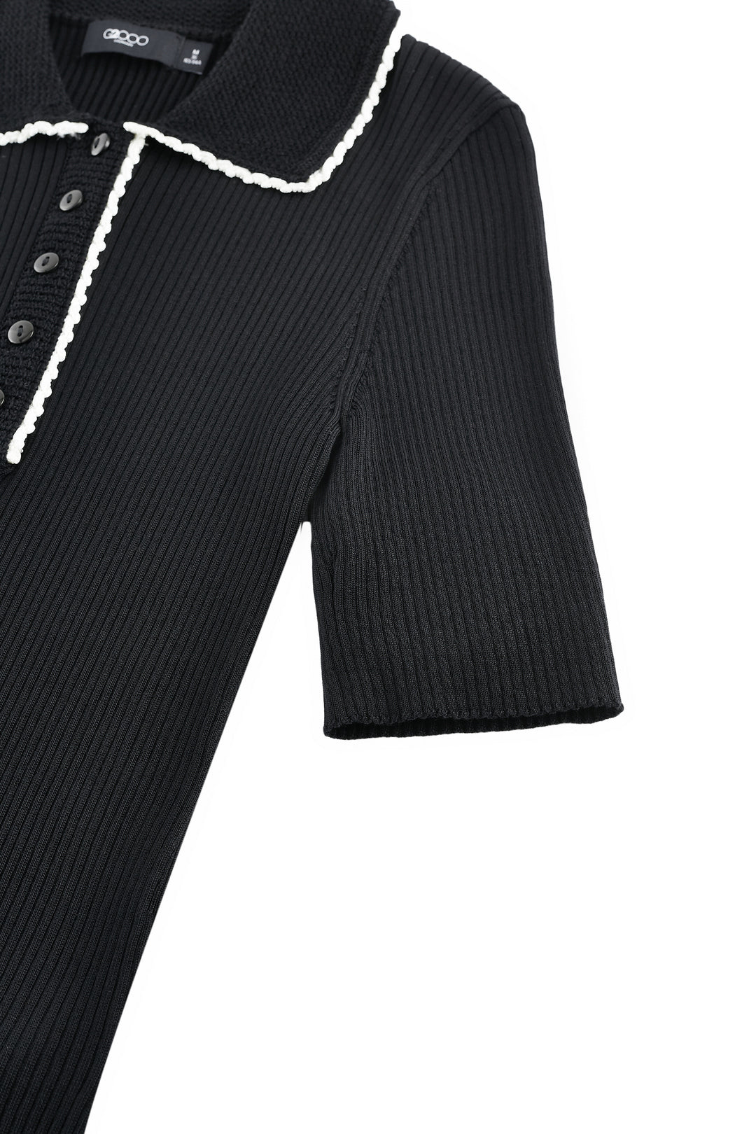 Polo領中袖針織毛衣