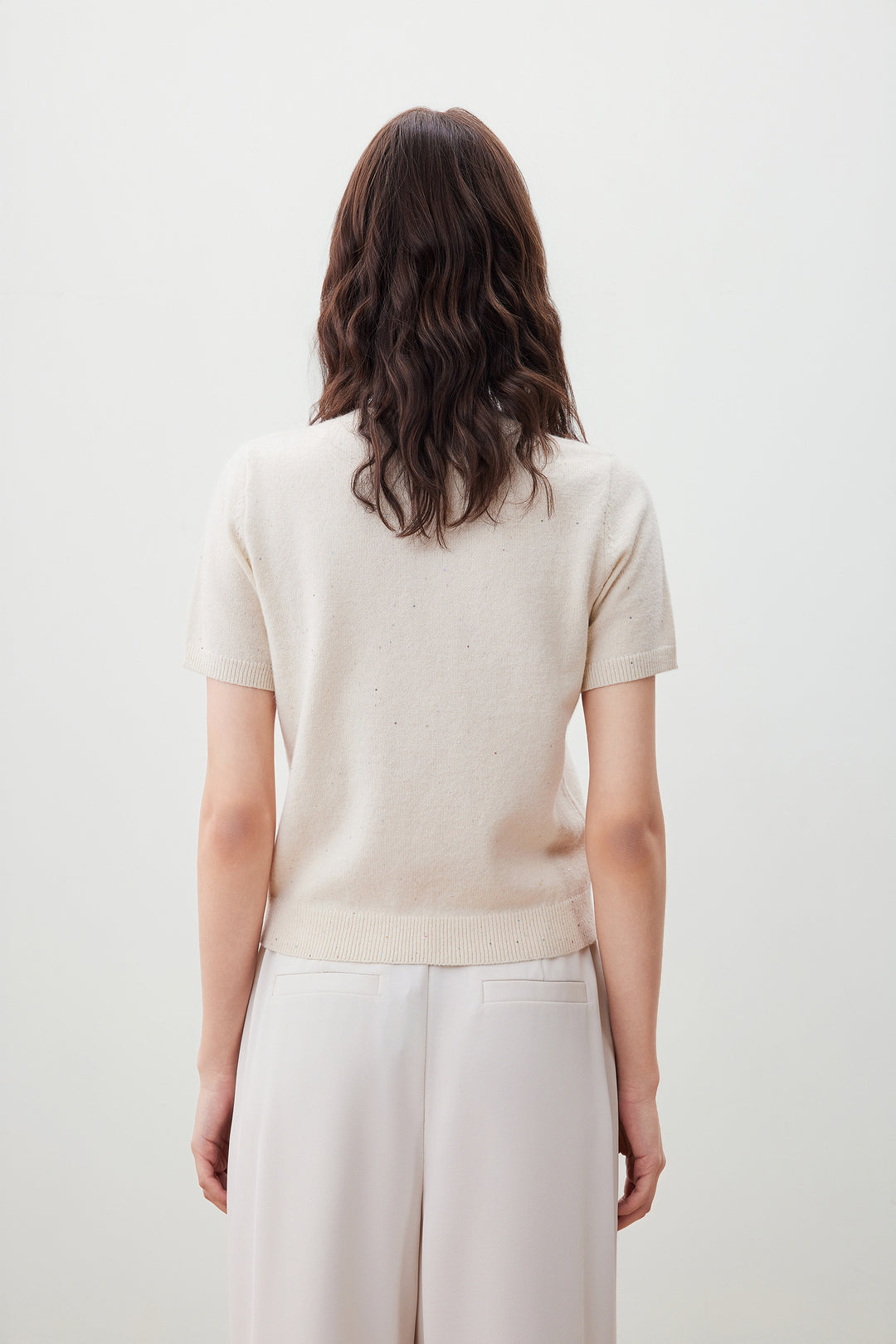 圓領短袖針織毛衣