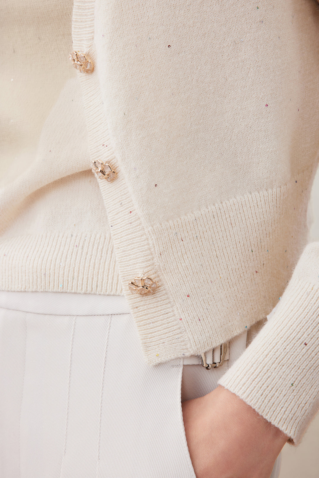 V領長袖針織外套