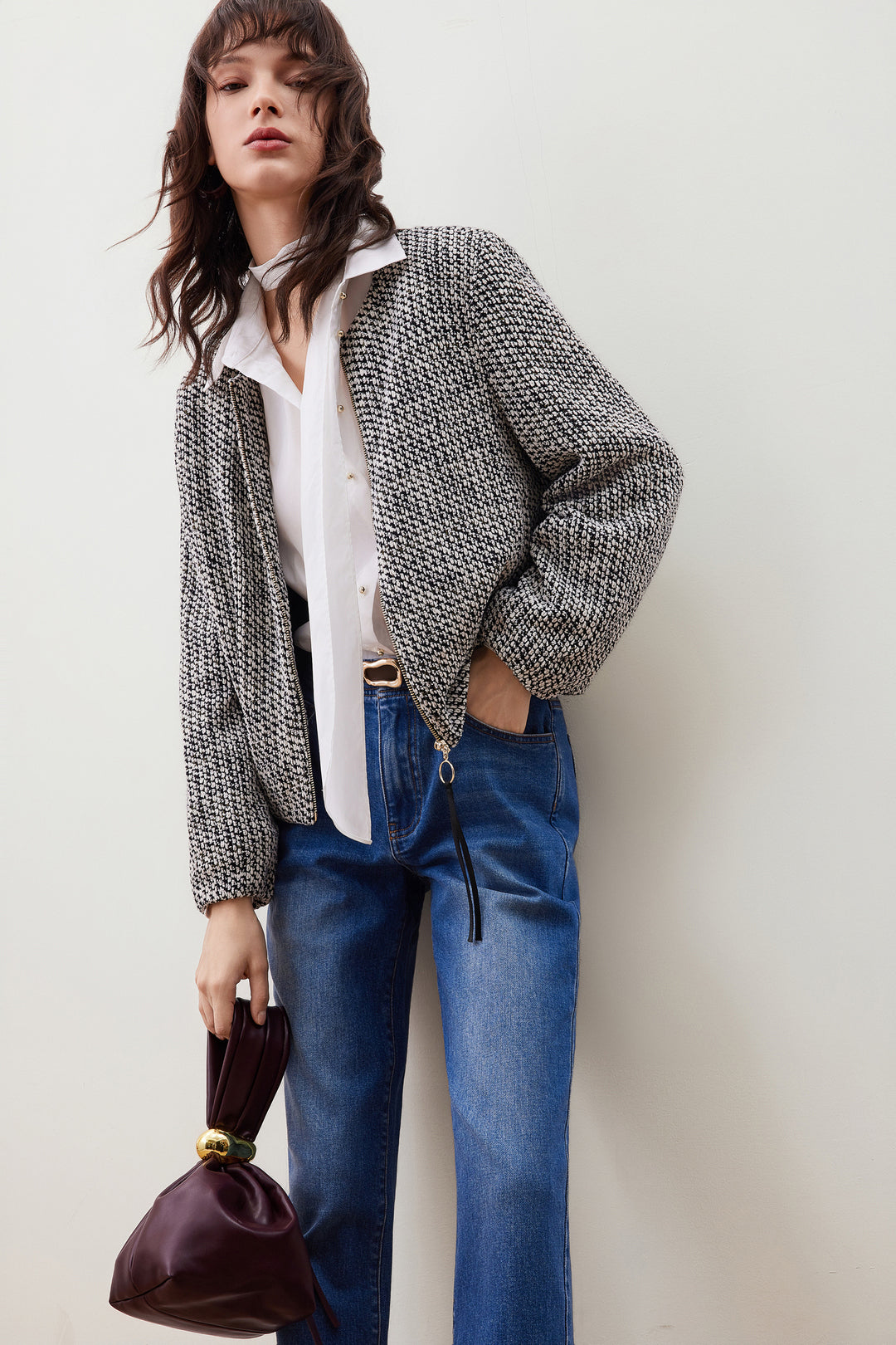 G2000 WOMAN-round-neck-long-sleeve-jacket-56281020-Black