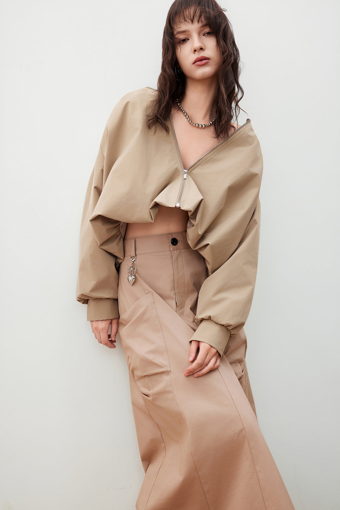 G2000 WOMAN-round-neck-long-sleeve-jacket-56281090-Beige