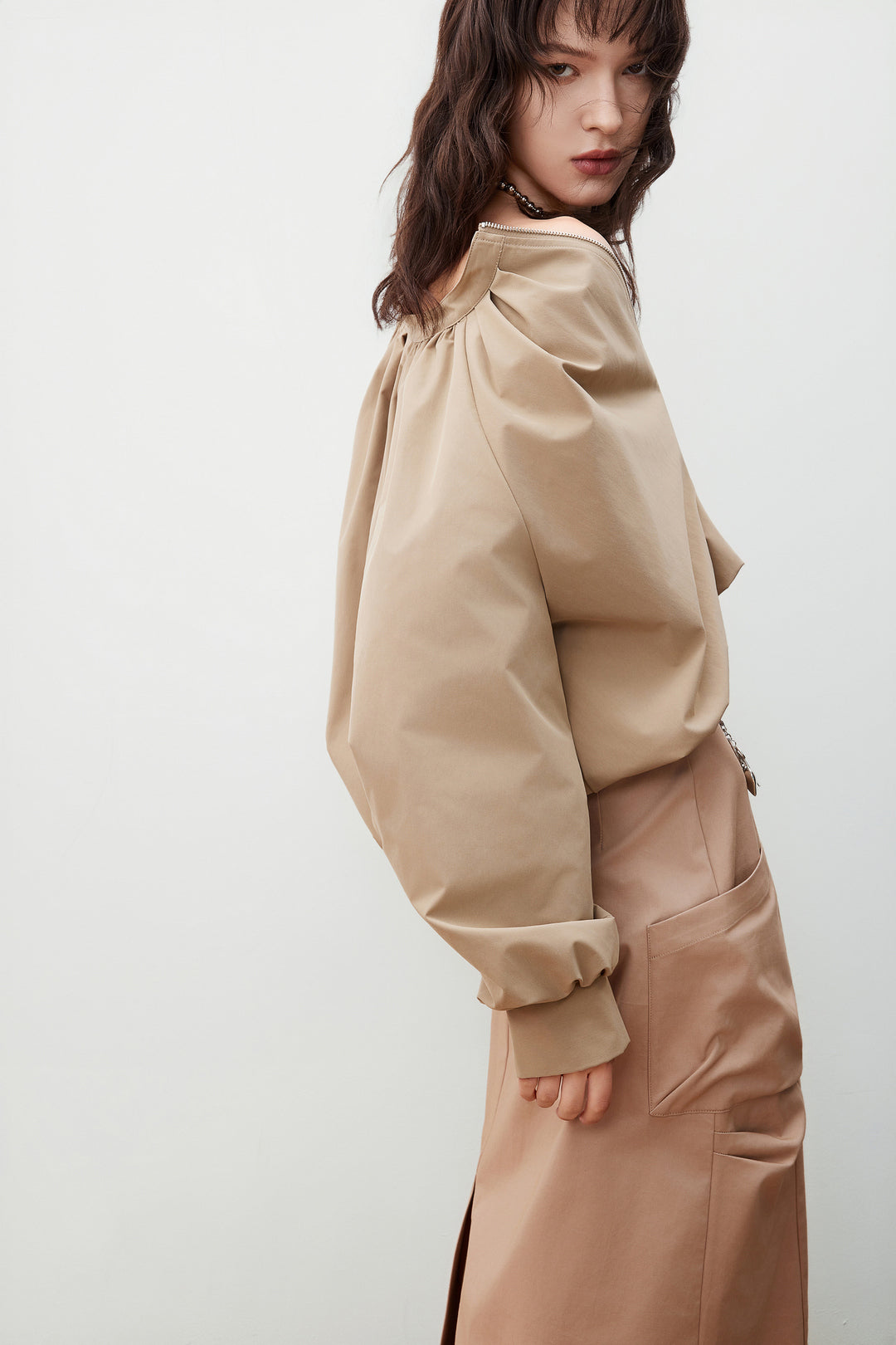 圓領長袖休閒外套