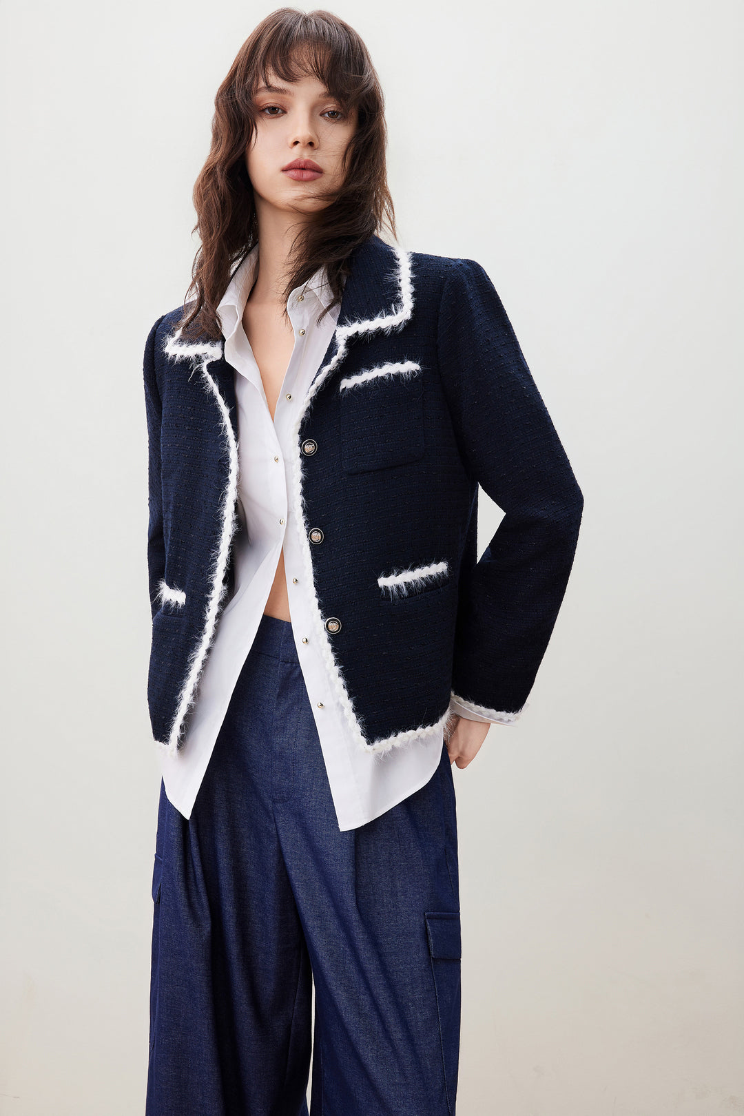 恤衫領長袖休閒外套