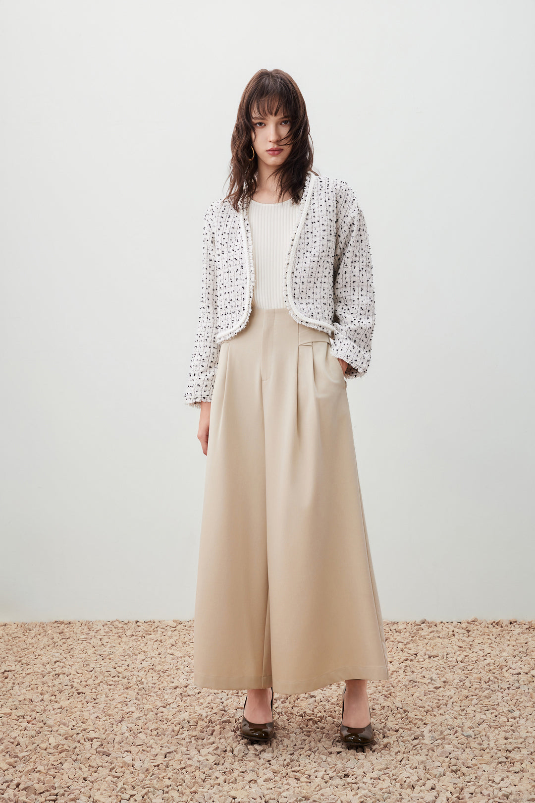 無領長袖休閒外套