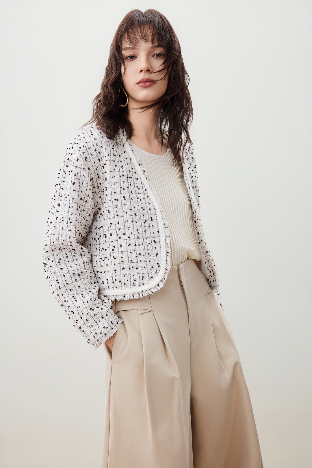 無領長袖休閒外套