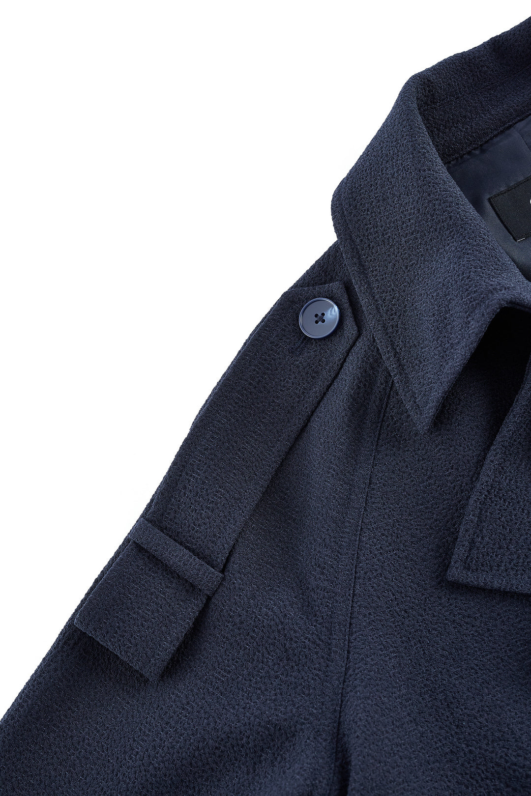 Crepe 翻領大衣(配原身布腰帶)