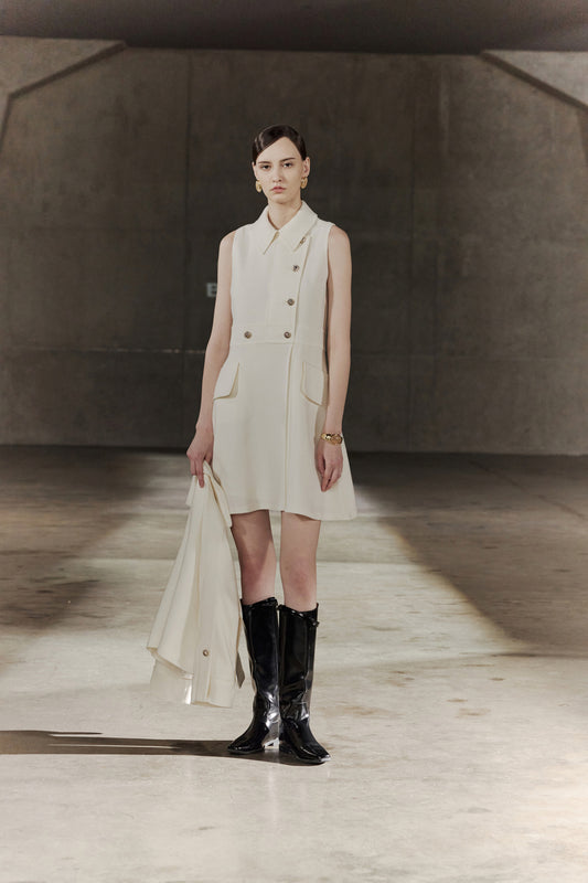 BLAACK | Wool Collection Twill Shirt Neck Dress