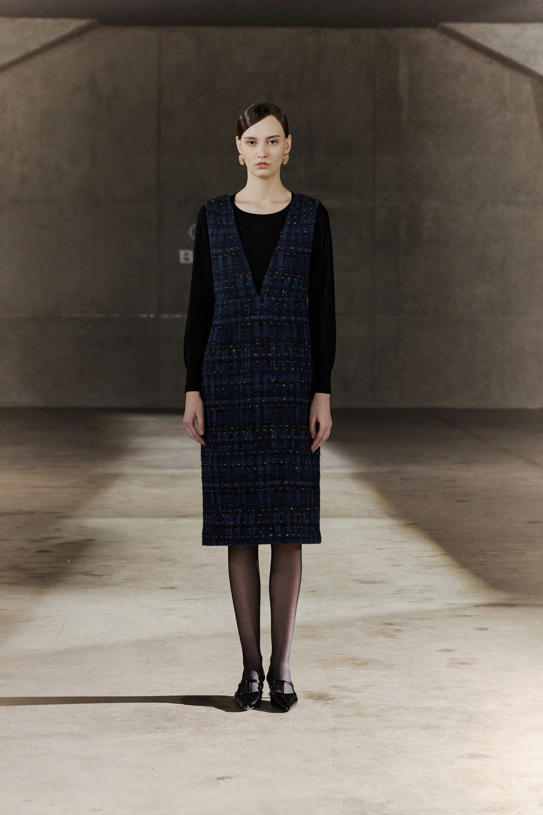 BLAACK WOMAN-blaack-v-neck-sleeveless-dress-56935045-Blue