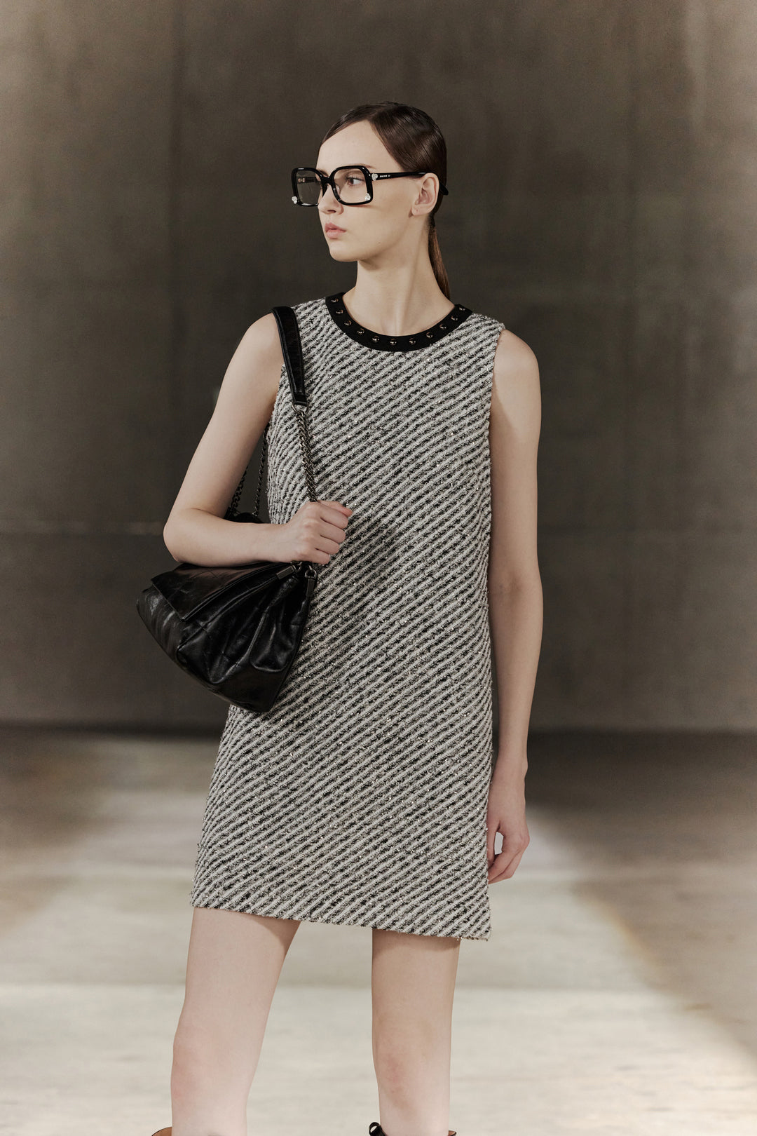 BLAACK WOMAN-blaack-wool-round-neck-dress-56935052-Grey