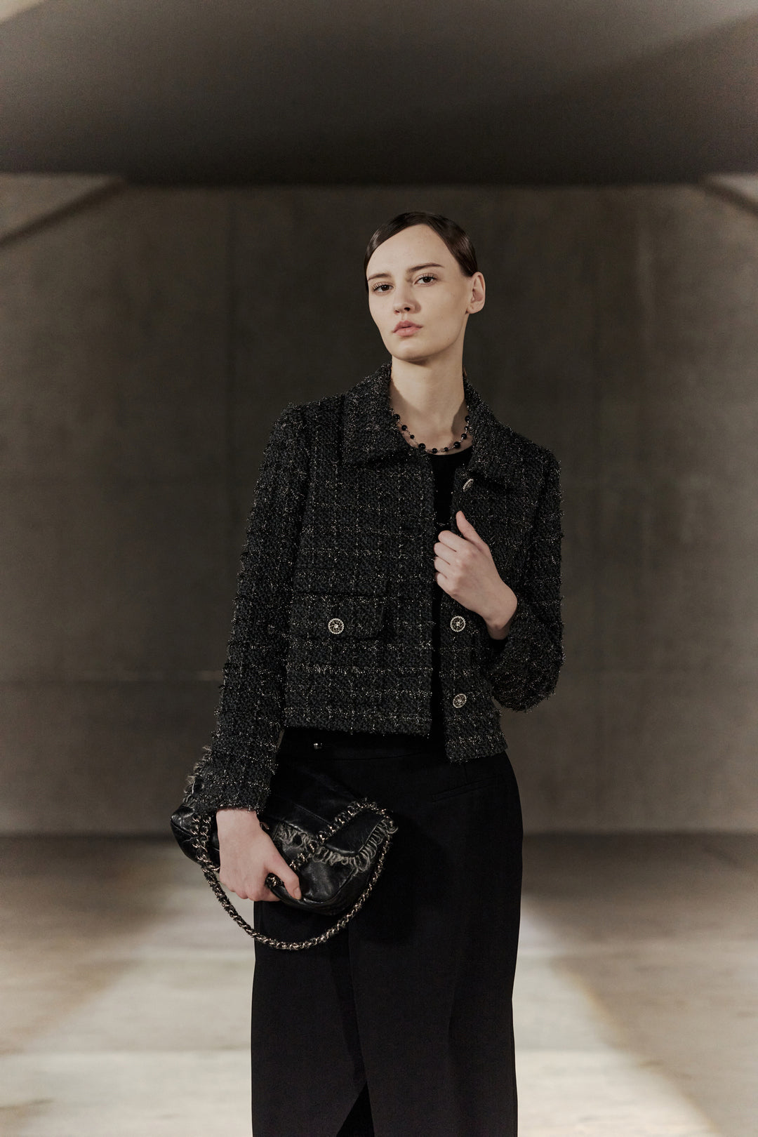 BLAACK WOMAN-blaack-round-neck-long-sleeve-jacket-56984050-Grey