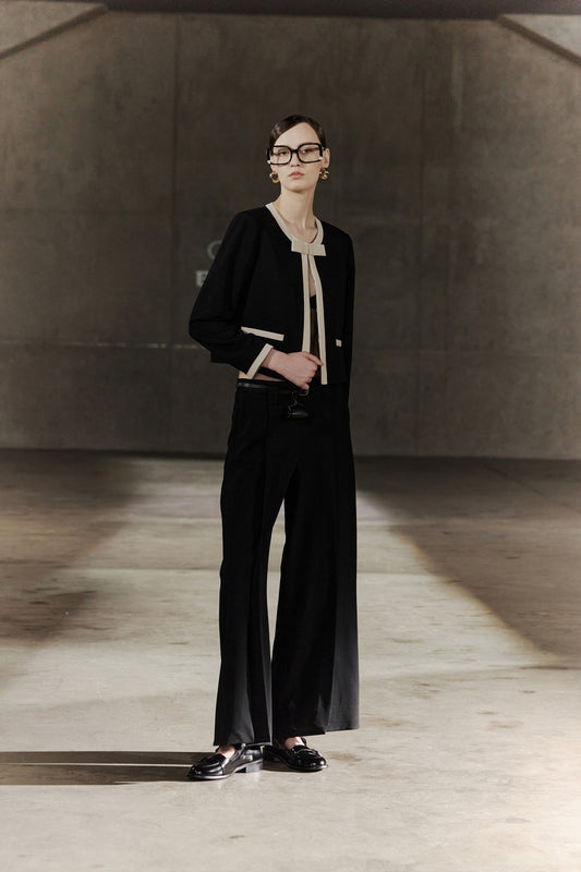 BLAACK | Contrast Collar Long Sleeve Jacket