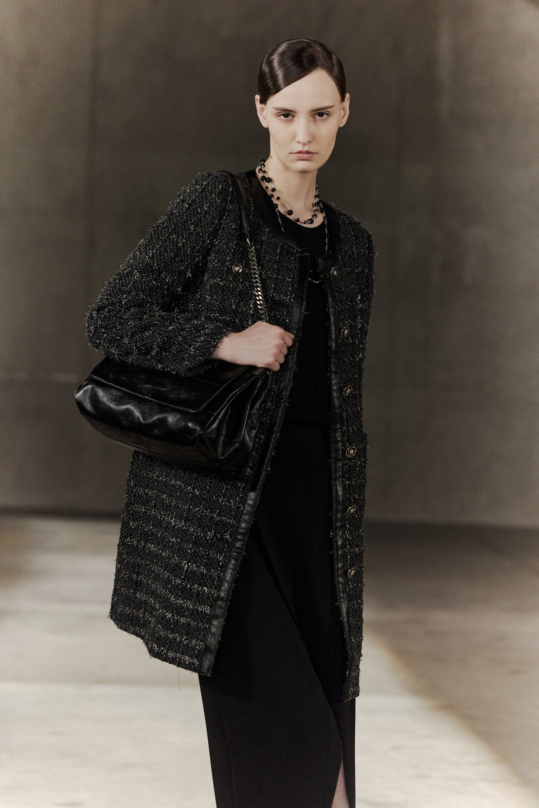 BLAACK WOMAN-blaack-stand-collar-long-sleeve-coat-56994000-Grey