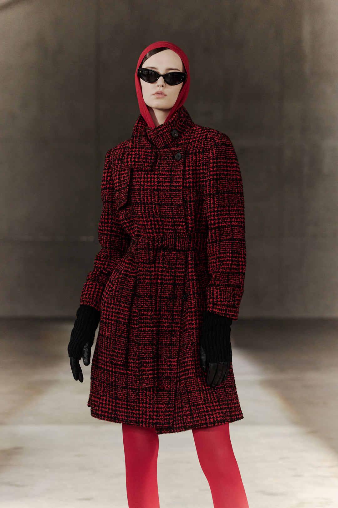 BLAACK WOMAN-blaack-wool-collection-stand-collar-coat-56994010-Red