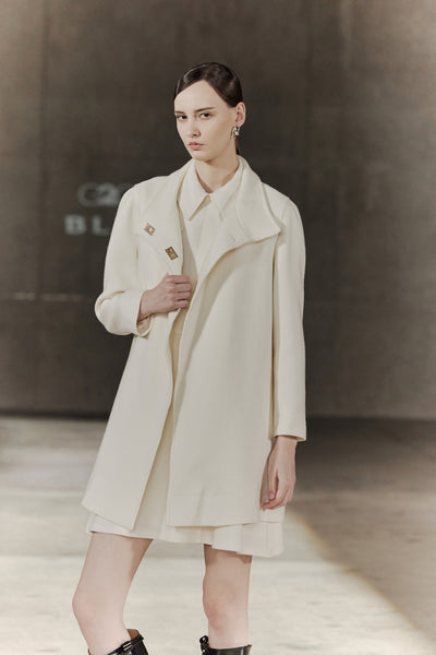 BLAACK WOMAN-blaack-wool-collection-stand-collar-coat-56994020-White