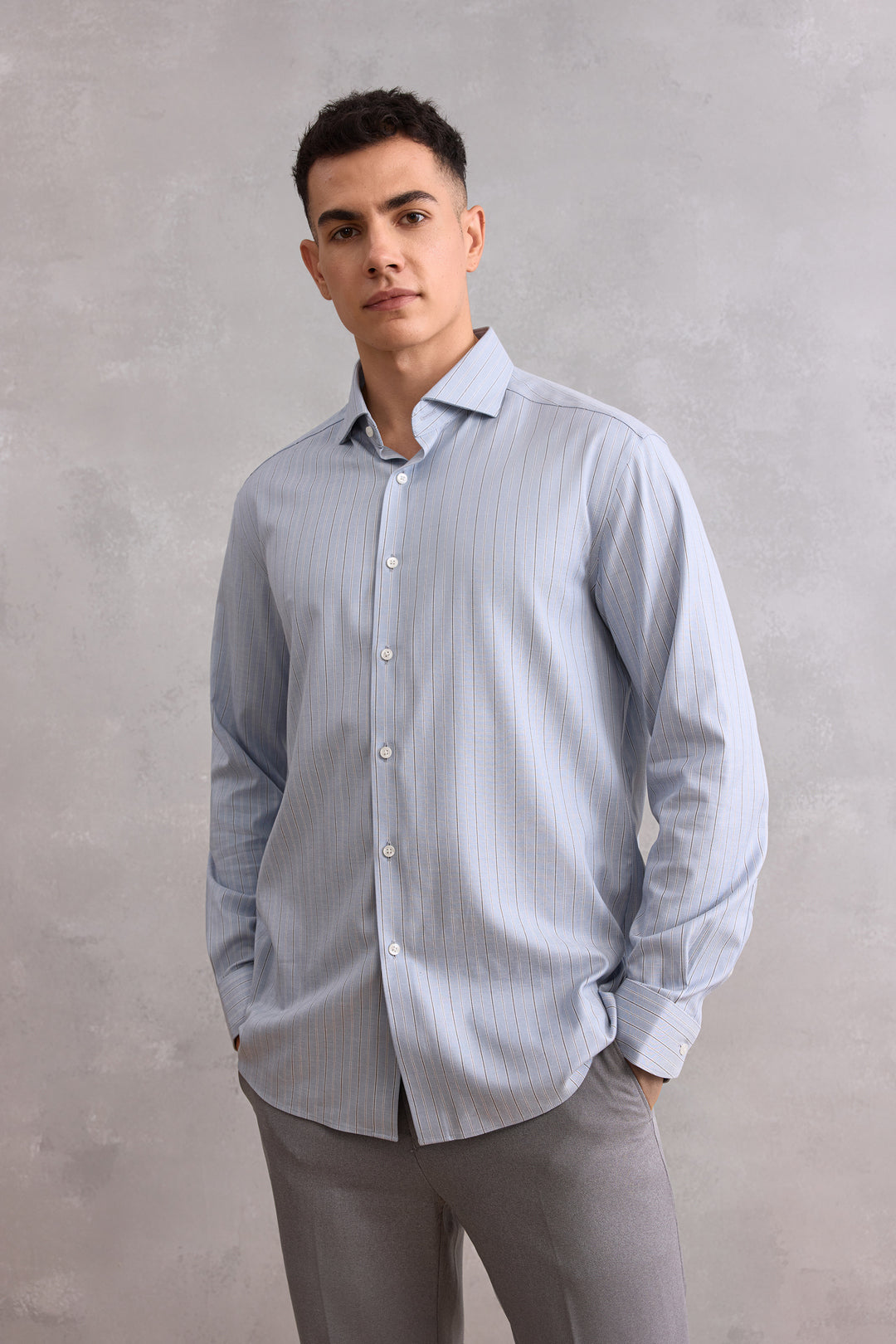 G2000 MAN-non-iron-long-sleeve-dress-shirt-58121312-Blue