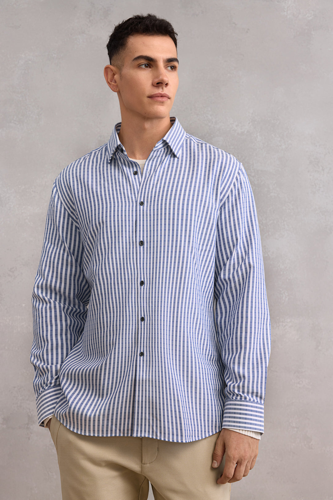 G2000 MAN-non-iron-long-sleeve-dress-shirt-58122112-Blue