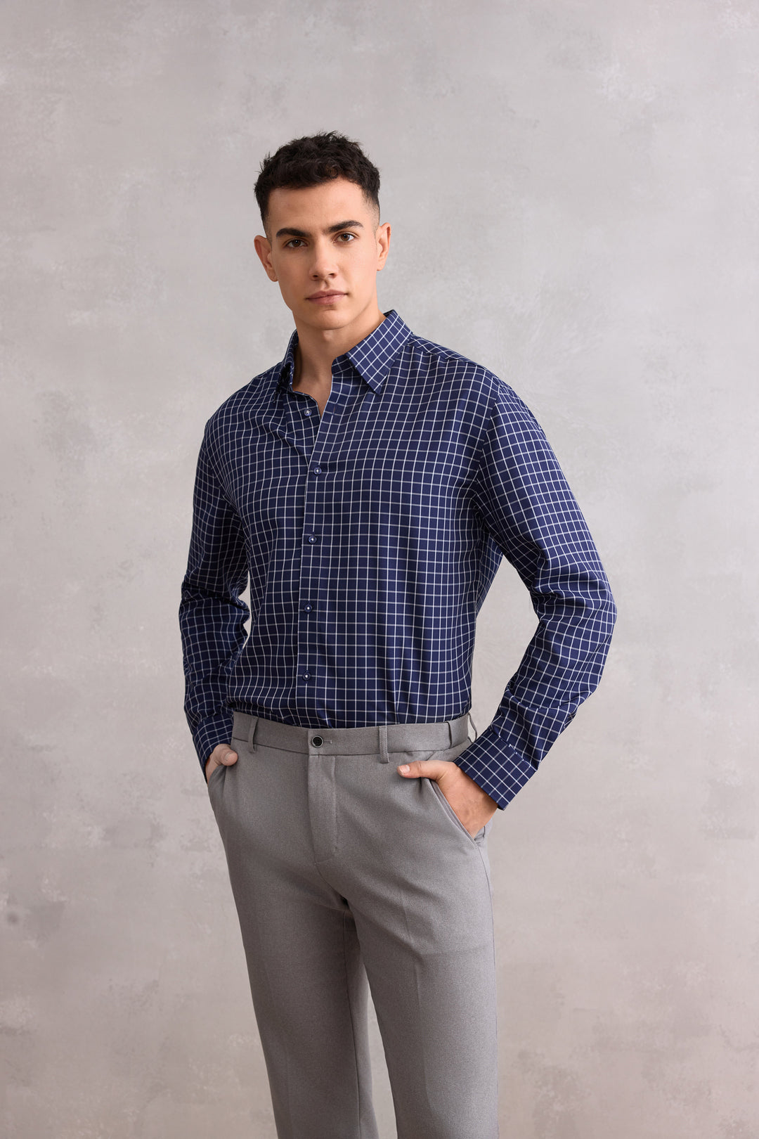 G2000 MAN-non-iron-long-sleeve-dress-shirt-58122212-Blue