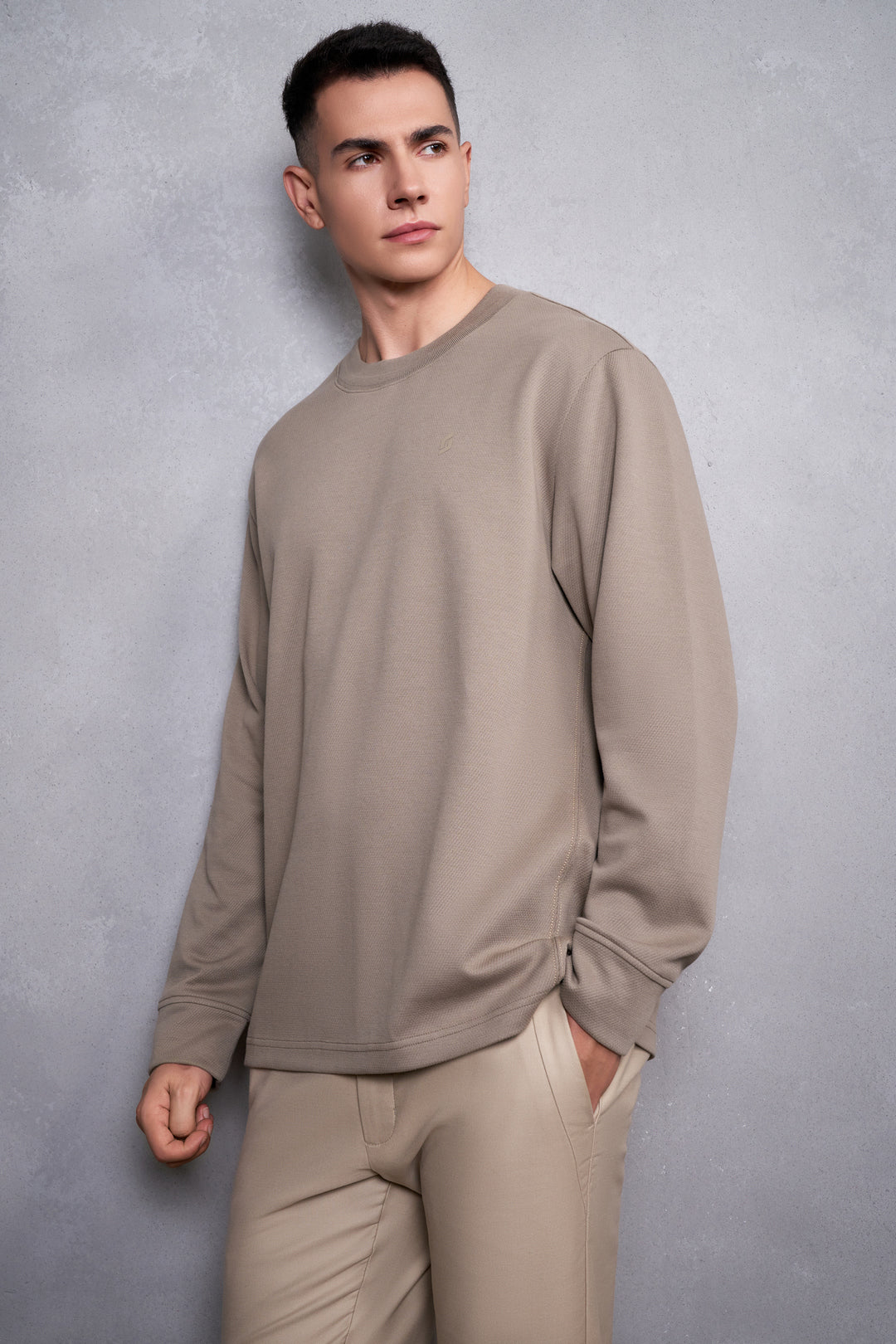 Jacquard 長袖休閒T恤