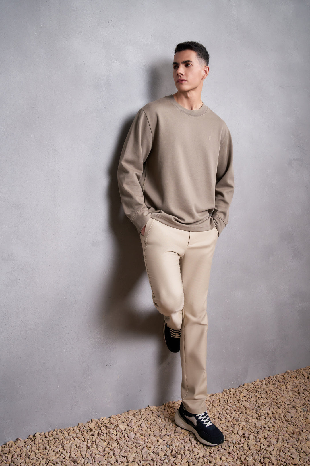 Jacquard 長袖休閒T恤