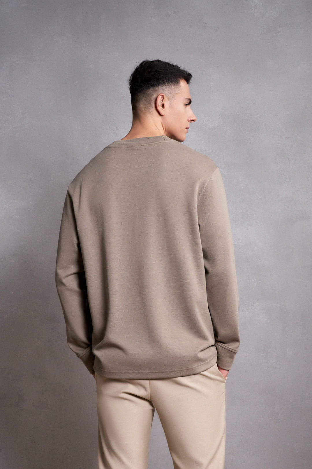 Jacquard 長袖休閒T恤