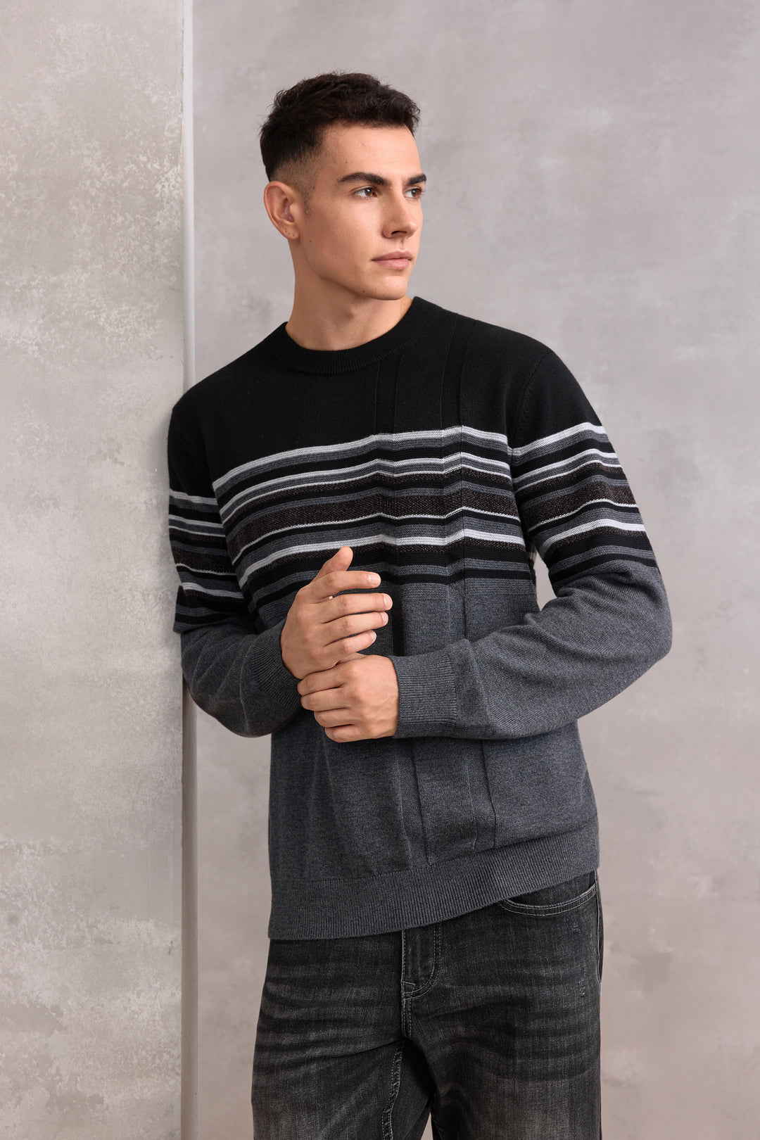 G2000 MAN-nylon-blend-knit-sweater-58177093-Grey