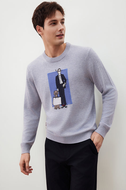 G2000 MAN-nylon-blend-knit-sweater-58177803-Grey