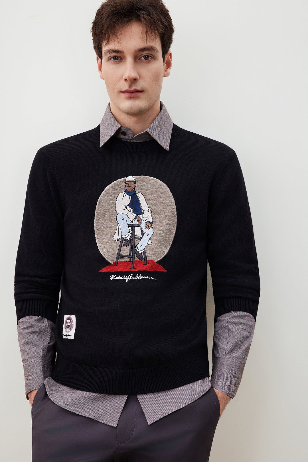 G2000 X Rodrigo Saldana Crew Neck Knit Sweater