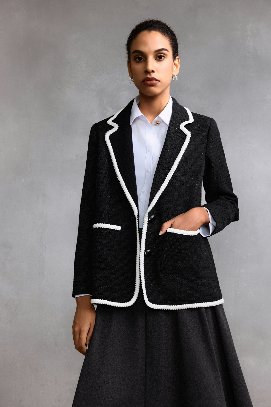 G2000 WOMAN-notch-lapel-long-sleeve-blazer-58211615-Black