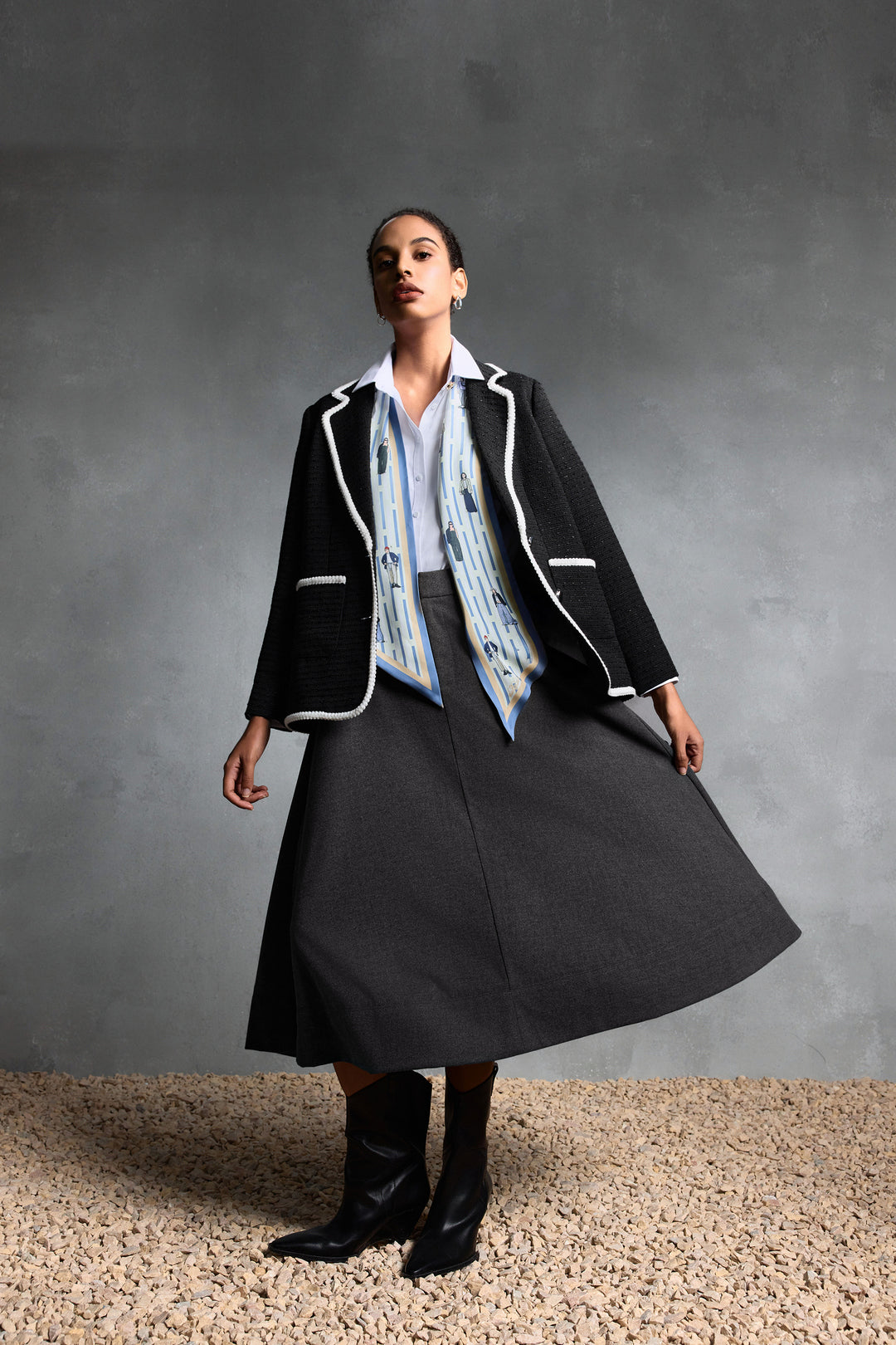 Notch Lapel Long Sleeve Blazer