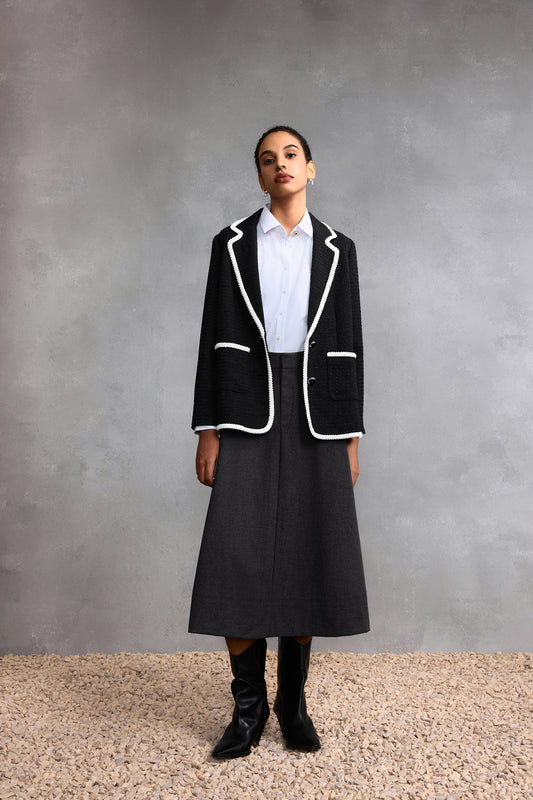 Notch Lapel Long Sleeve Blazer