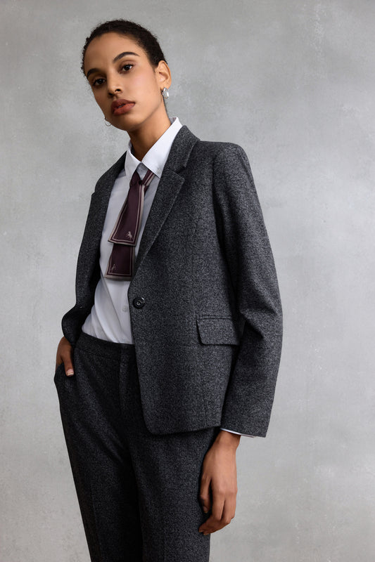 G2000 WOMAN-notch-lapel-long-sleeve-suit-blazer-58212093-Grey
