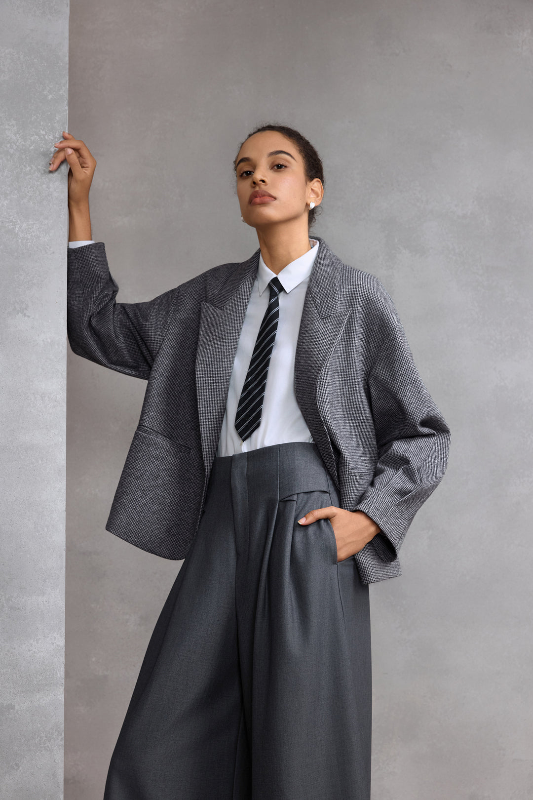 G2000 WOMAN-peak-lapel-long-sleeve-blazer-58212640-Grey