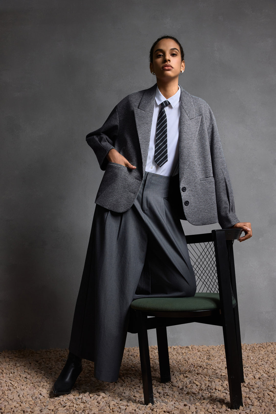 劍領泡泡袖獨立西裝外套