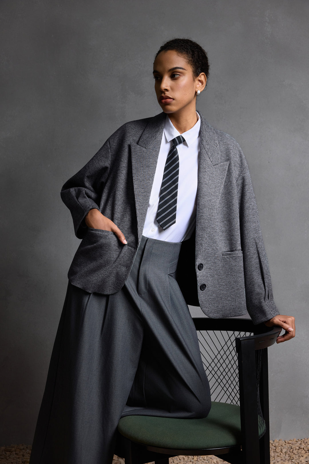 劍領泡泡袖獨立西裝外套