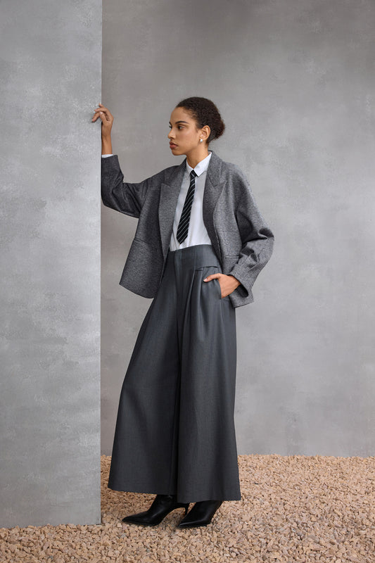 劍領泡泡袖獨立西裝外套