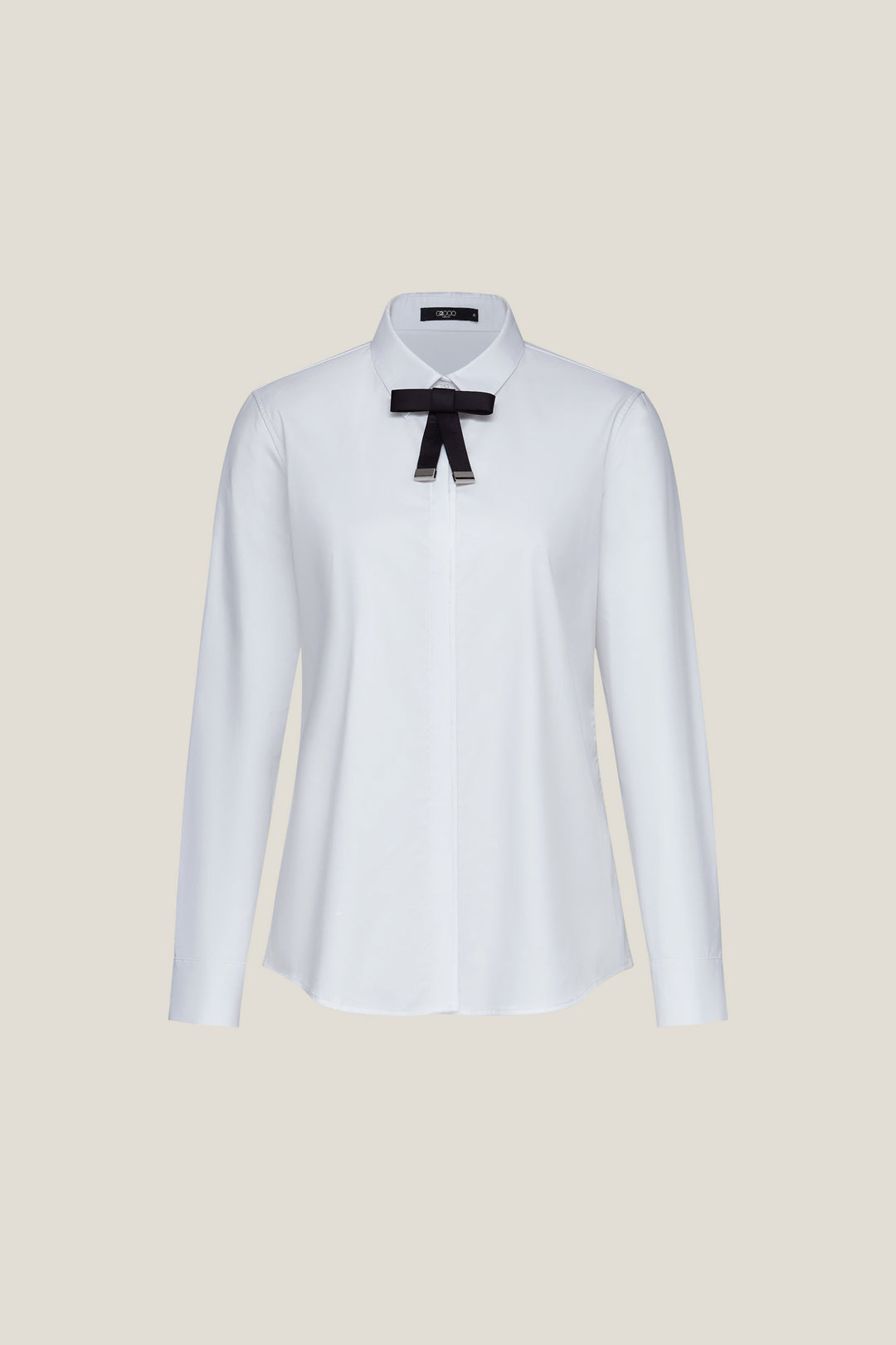 G2000 WOMAN-modal-shirt-neck-long-sleeve-dress-shirt-with-detachable-tie-58221053-White