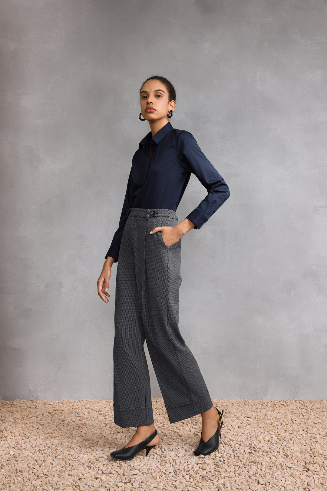 Modal 恤衫領長袖商務恤衫(配可拆卸領帶)