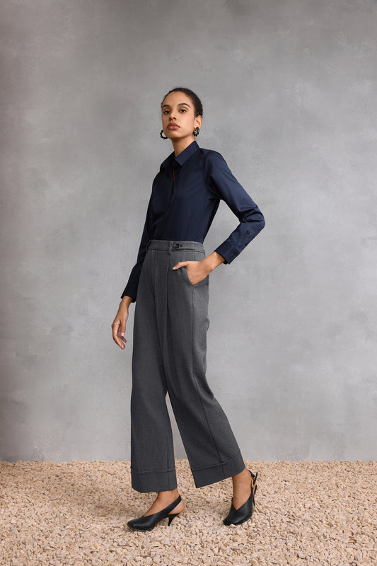 Modal 恤衫領長袖商務恤衫(配可拆卸領帶)