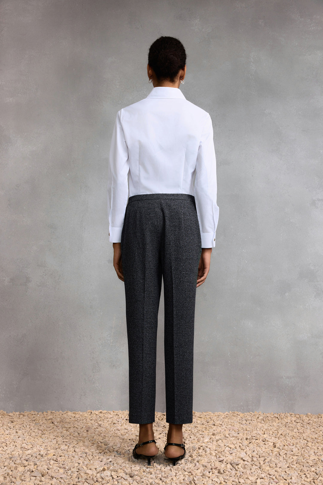 Non-Iron Shirt Neck Long-Sleeve Dress Shirt With Scarf