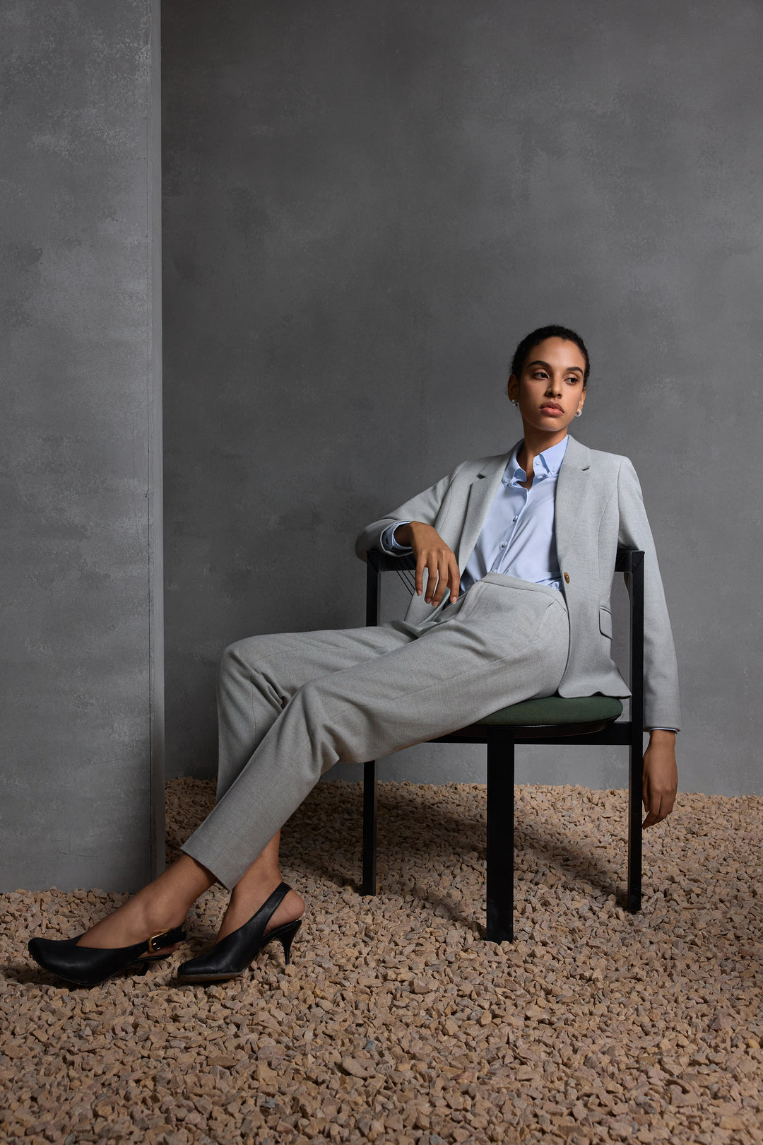 Non-Iron Shirt Neck Long-Sleeve Dress Shirt With Scarf