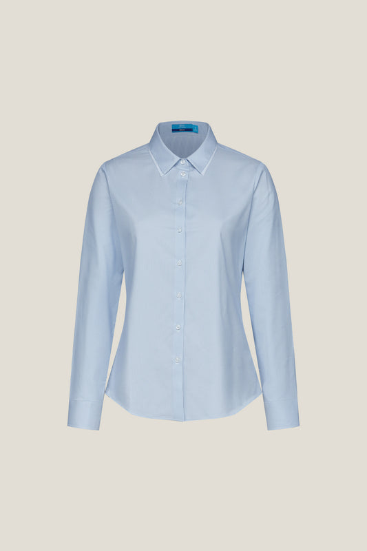 G2000 WOMAN-non-iron-shirt-neck-long-sleeve-dress-shirt-58221093-Blue