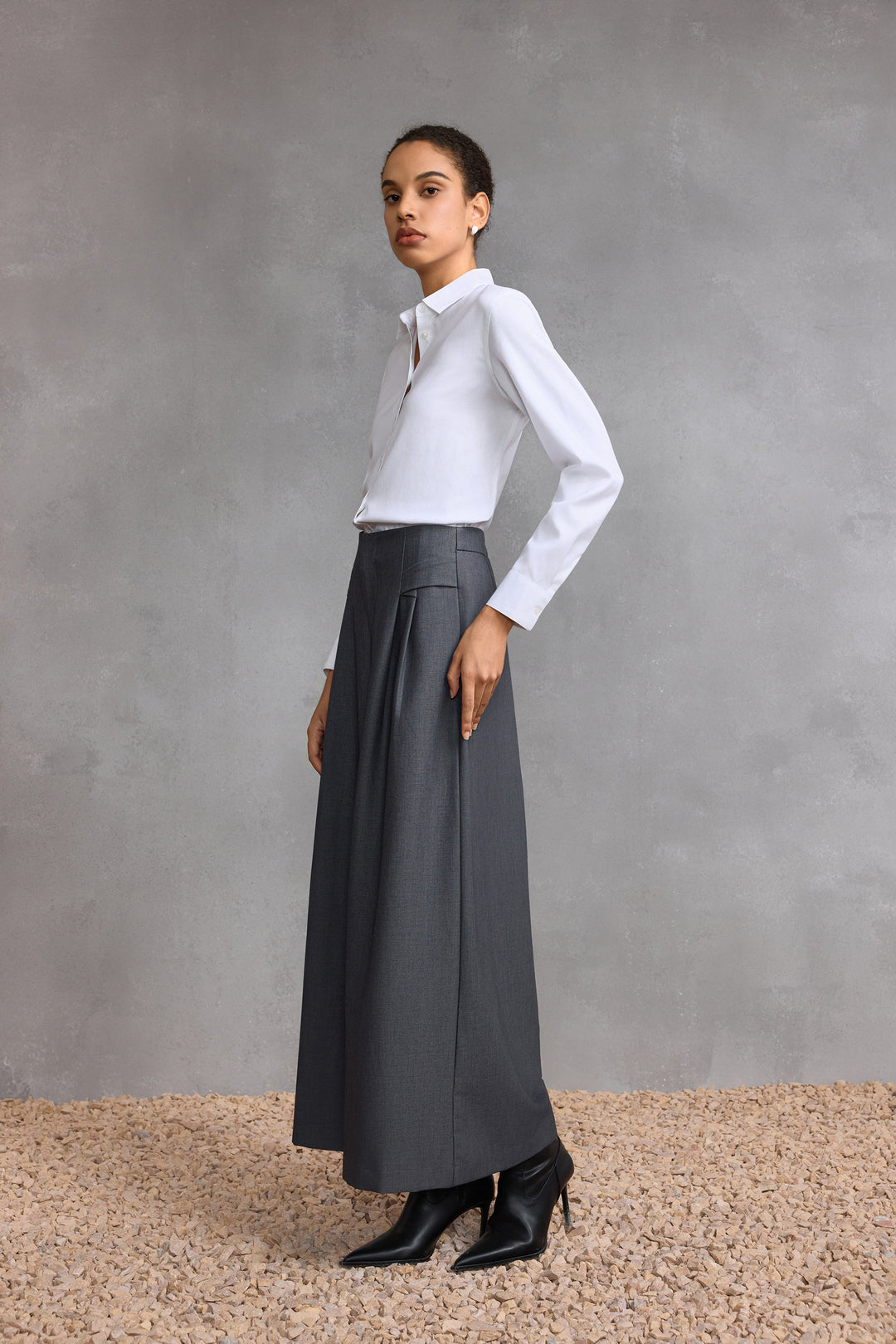 Non-Iron 恤衫領長袖商務恤衫(配可拆卸領帶)