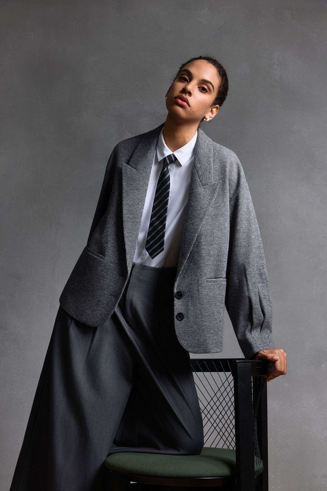 Non-Iron 恤衫領長袖商務恤衫(配可拆卸領帶)