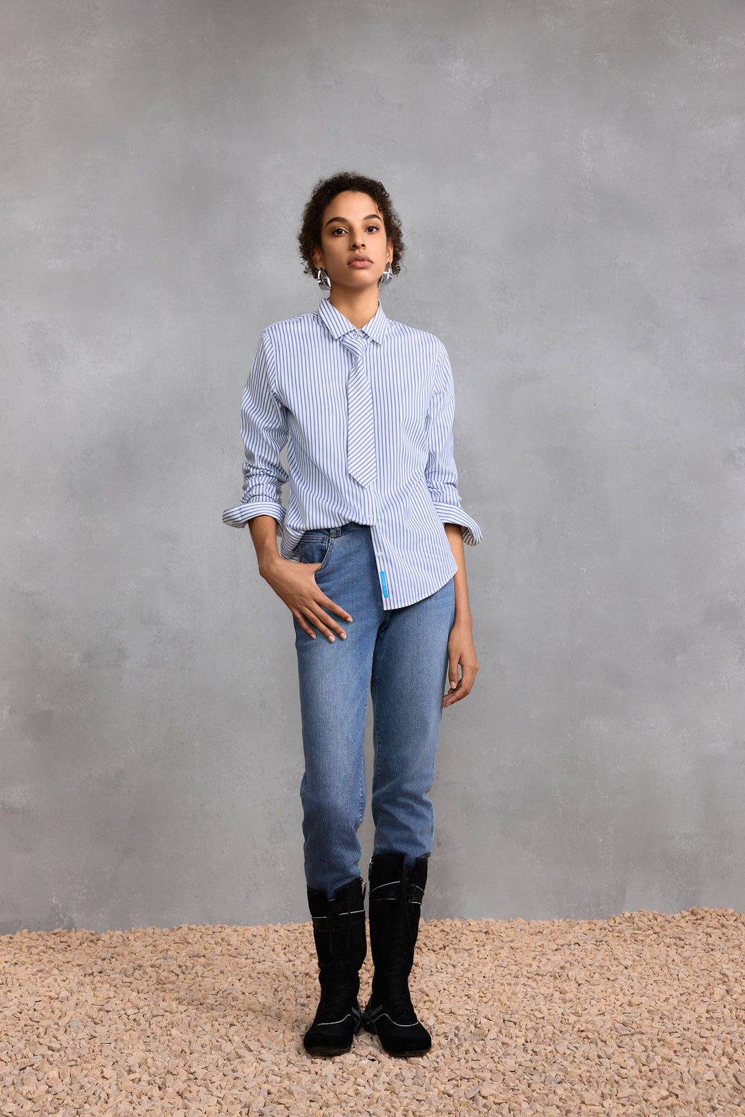 Non-Iron 恤衫領長袖商務恤衫(配領帶)